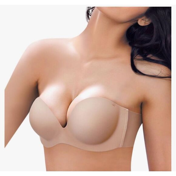 NEW Strapless Backless Invisible Push-up Self Adhesive Bra DDD - Picture 1 of 5
